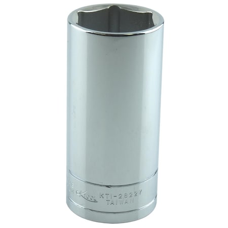 K-Tool International 1/2" Drive, 27mm Metric Socket, 6 Points, Socket 1/2 Dr, Deep 6 Pt, 27mm KTI-28227